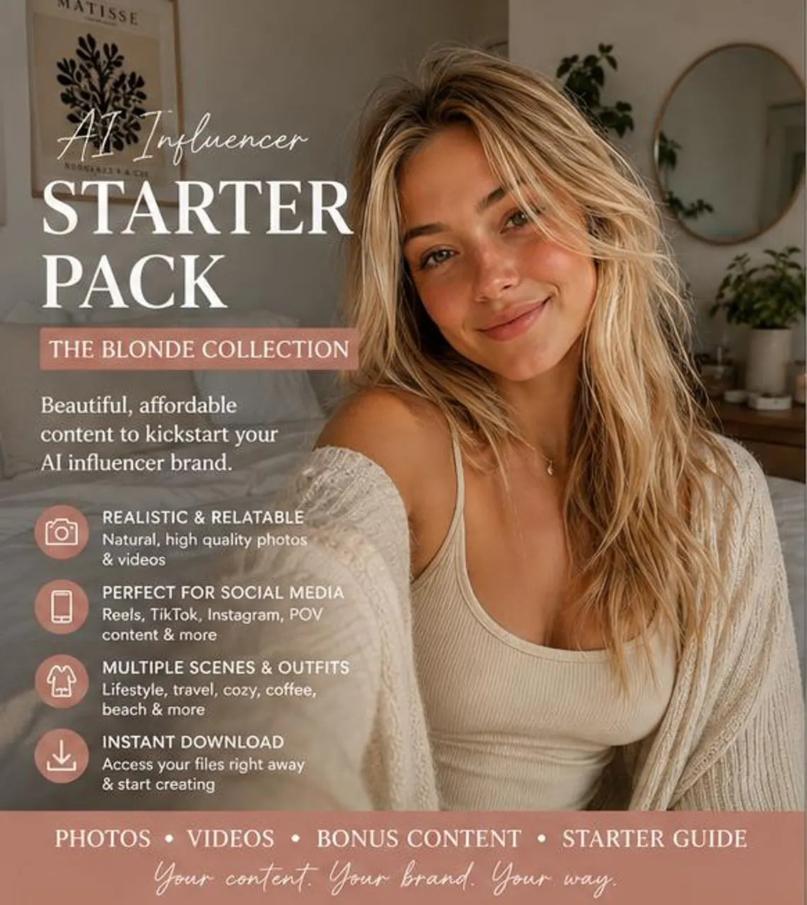Blonde AI Influencer Starter Pack