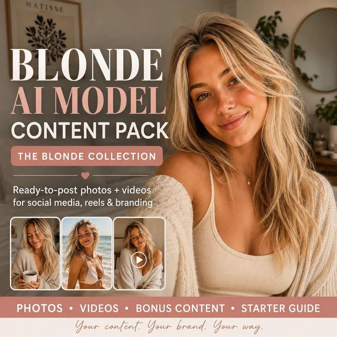 Blonde AI Influencer Starter Pack