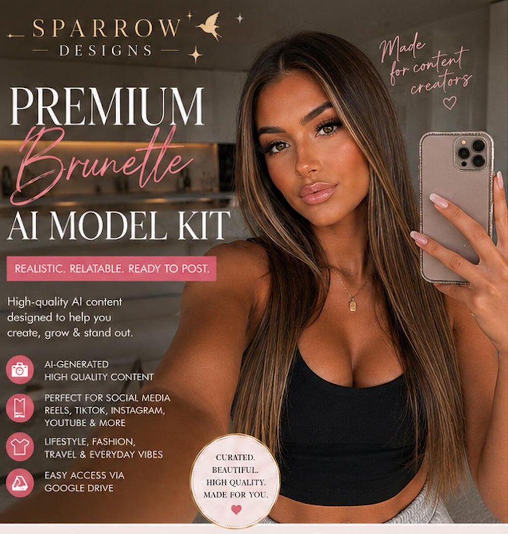 Brunette AI Influencer Pack Premium